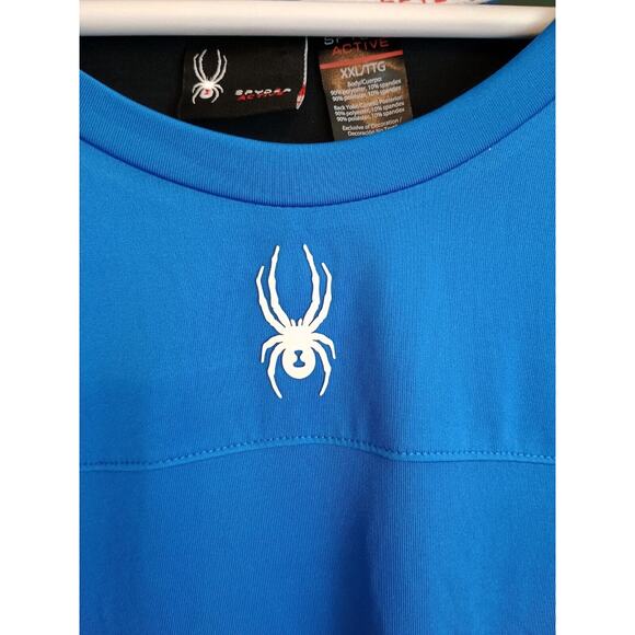Spyder Shirt Men 2XL Blue Active Proweb Base Layer Outdoors Performance Pullover - Picture 8 of 8